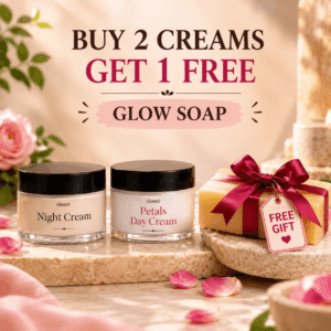 night glow cream & rose day cream (combo) (free glow soap)